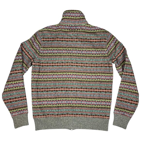 RRL Double RL Ralph Lauren Fair Isle Cardigan Sweater Mens Small Full Zip - Picture 4 of 15